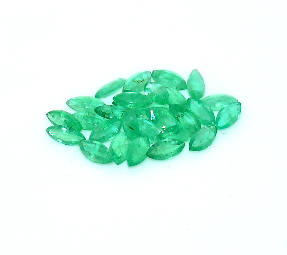 Natural Emerald Marquise Cut 5×2.50 mm Lot 28 Pcs 3.39 CTS Loose Gemstones