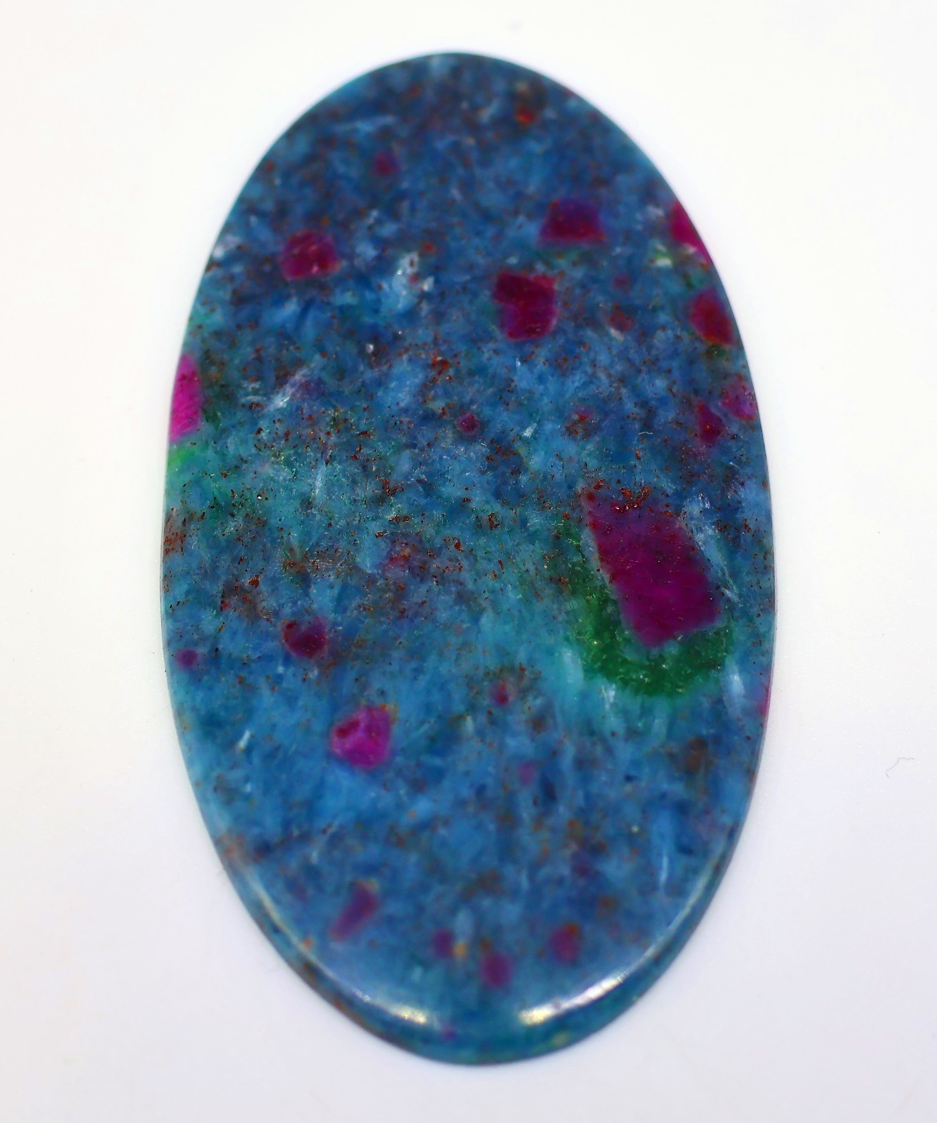 91 Ct 3X35X64 mm Natural Ruby Sapphire in Kyanite Oval Cabochon Gemstone PA-01