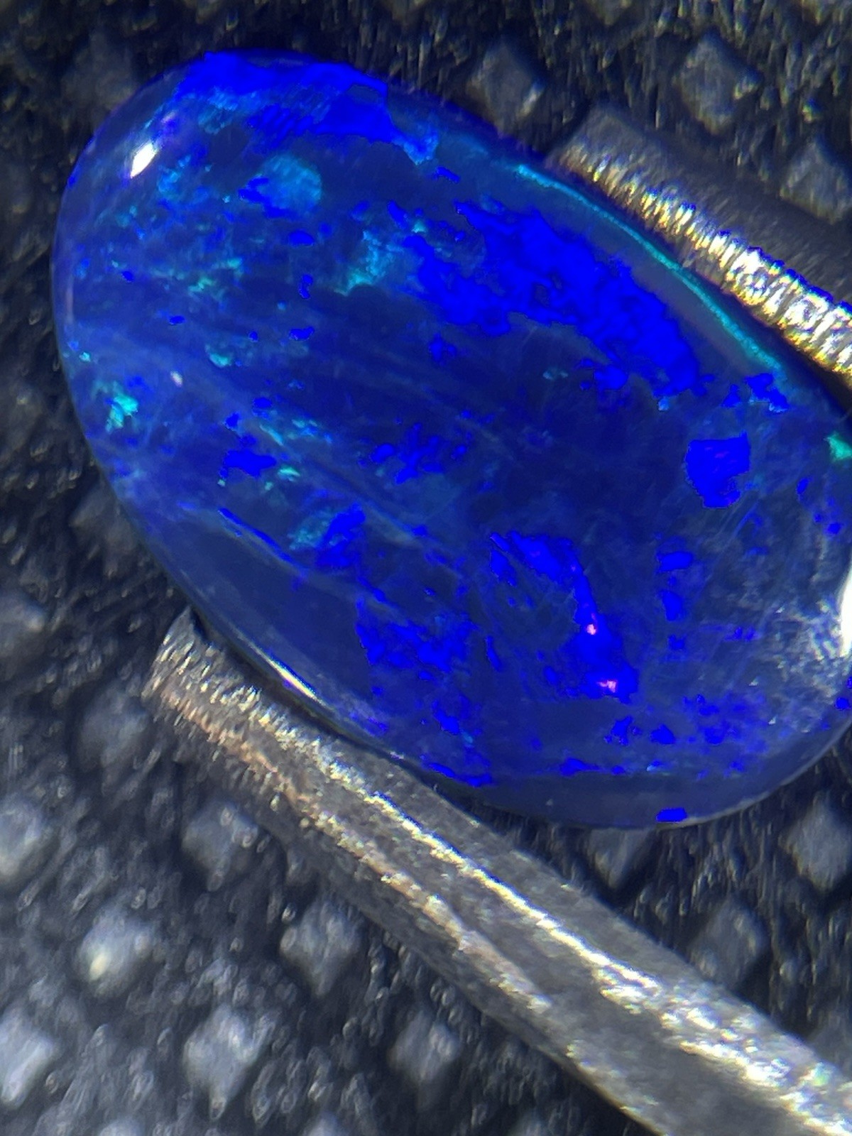 Blue Violet And Teal Australian Opal Doublet .65ct 9.4×5.6mm