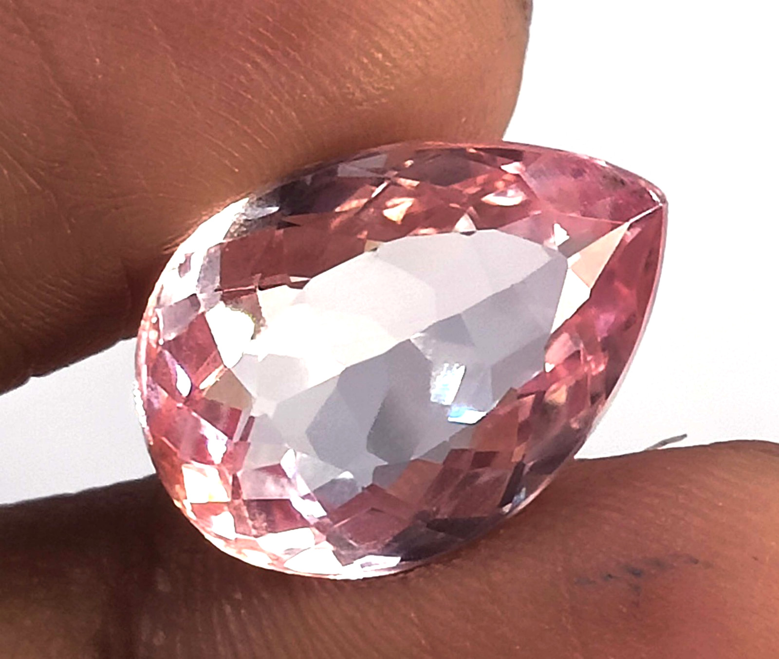 12.30 Carat Natural Peach Sapphire Pear Shape EGL Certified Loose Gemstone 6AGG