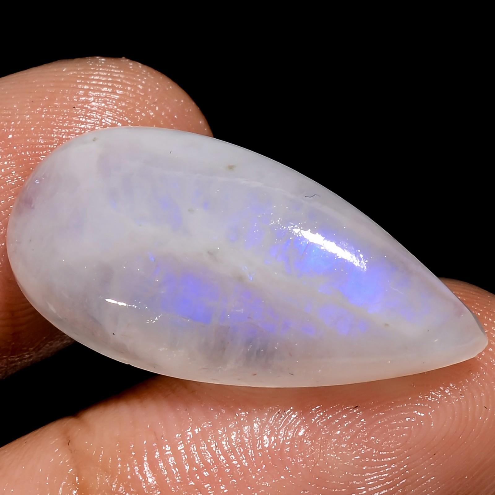 Natural Rainbow Moonstone Pear Cabochon Loose Gemstone 13.5 Ct 25X12X6mm X-18292