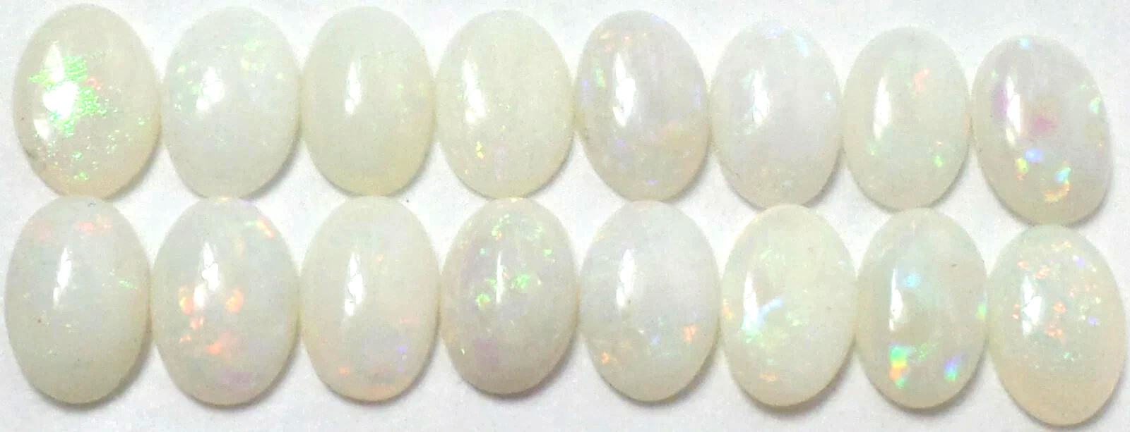 16 Natural Australia White Fiery OPALS Oval Cabochon Cabs Pretty Gemstones 6x4mm