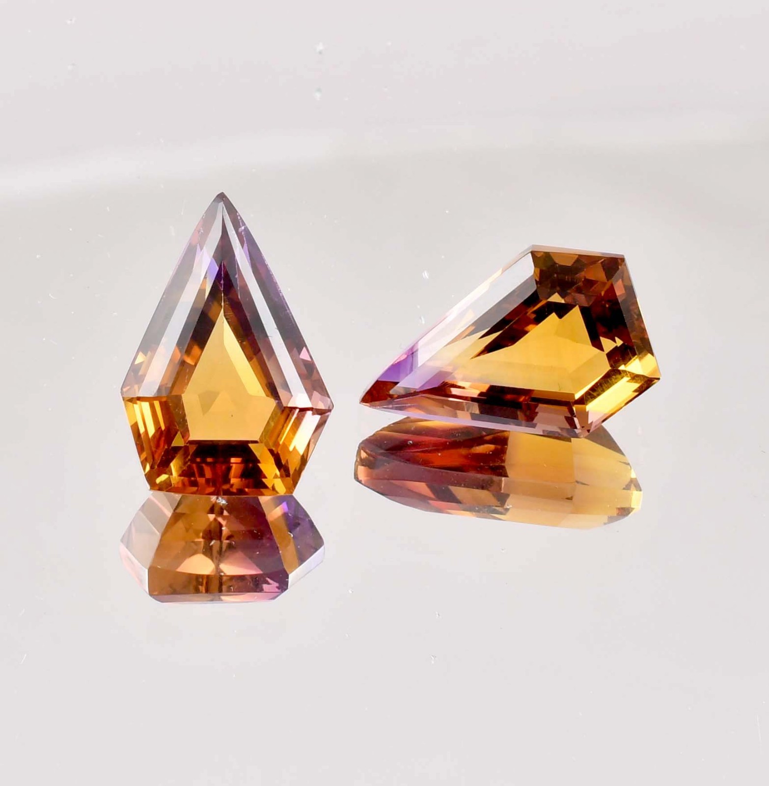 1 Pair Flawless Natural Bi-Color Ametrine GIT Certified Loose Gemstone All Size