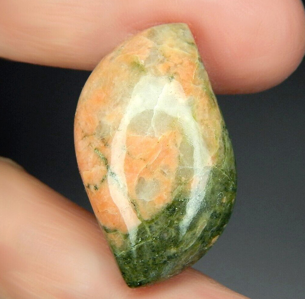 Fine 35.7ct Salmon Pink & Green Unakite Natural Earth Mined Unheated Fancy Cab