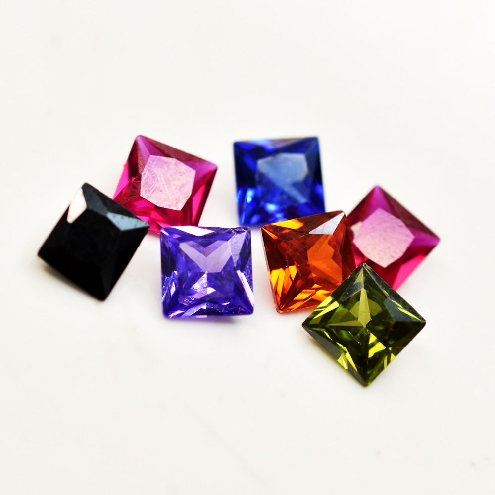 CERTIFIED Natural Square Cut 5×5 mm 3.60 Ct Mix Sapphire Lot Gems Free Delivery
