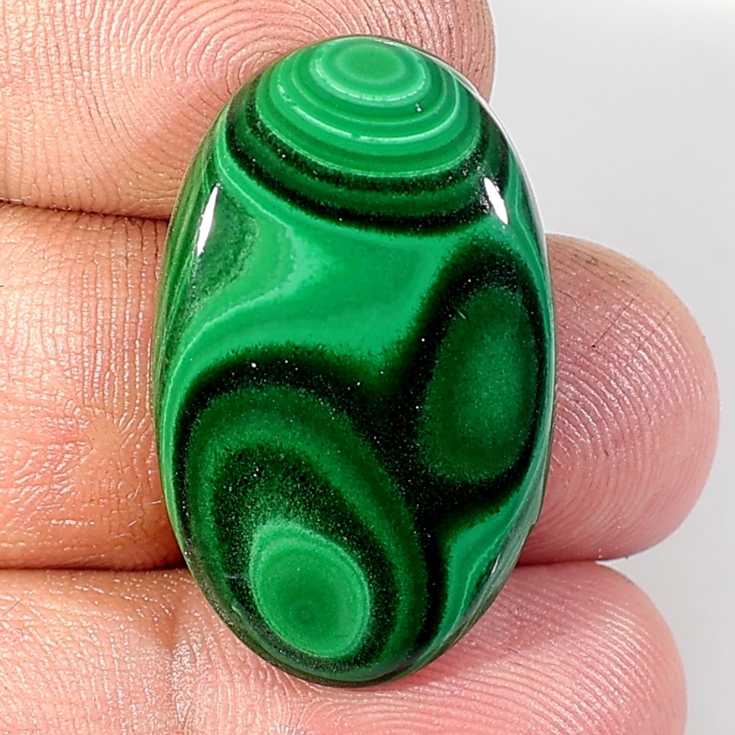 36 CT 5X18X30 mm NATURAL MALACHITE OVAL CABOCHON UNTREATED GEMSTONE MR-149