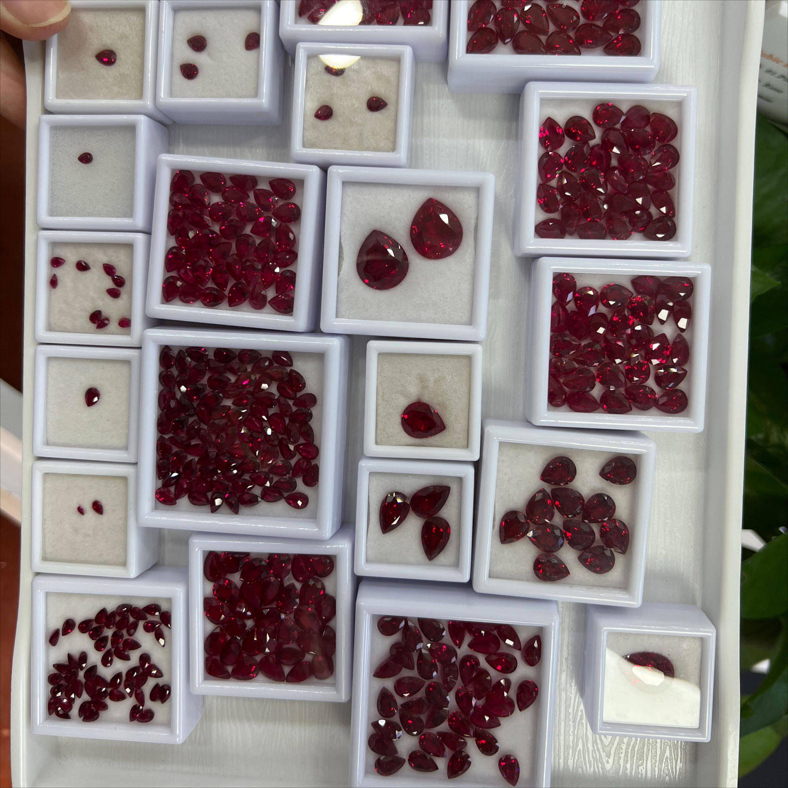 AGL Certified Lab Grown Ruby Pear Cut Hand Cutting Loose Pigeon Blood Red Gems