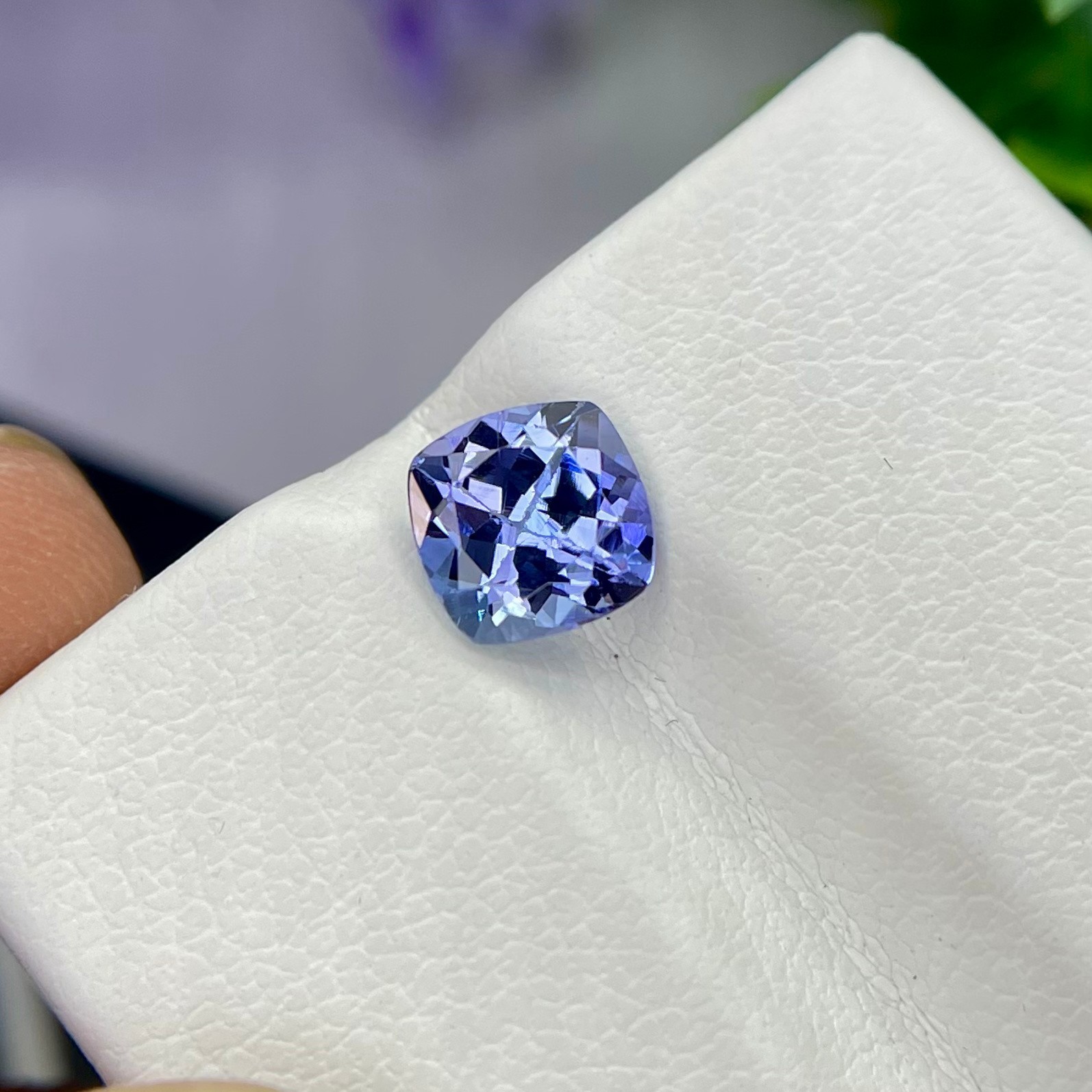 1Cts Tanzanite Cushion Shape, Precision Cut, 5.70MM Loupe Clean Zoisite Gemstone