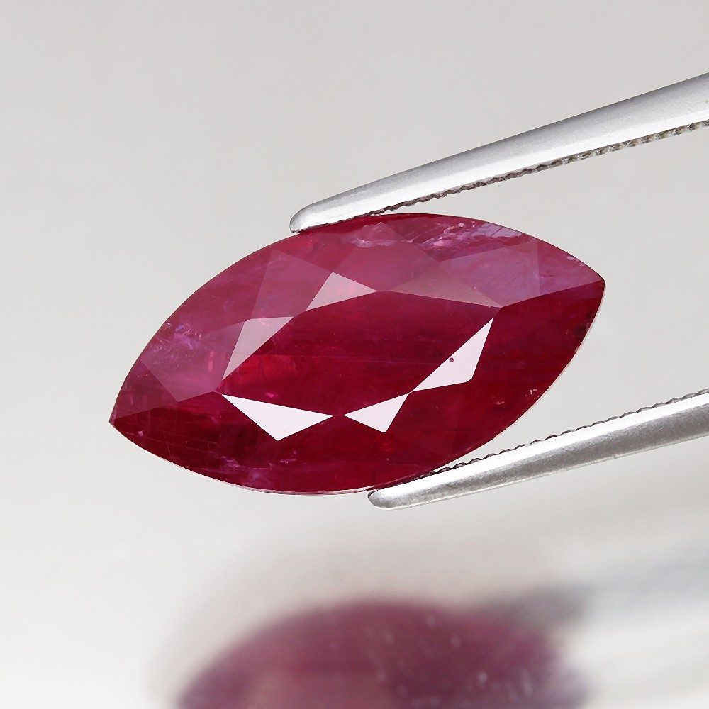 Big!7.76ct Marquise 16.2×8.4mm Natural Heated Purplish Red Ruby, Africa Gemstone