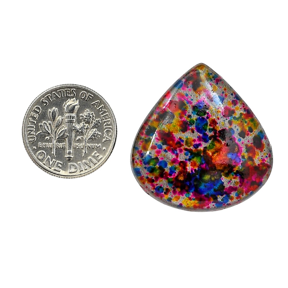 Lab Created Multi Color Labradorite 27×28.1×5.7 mm Heart Gemstone LS125-06496