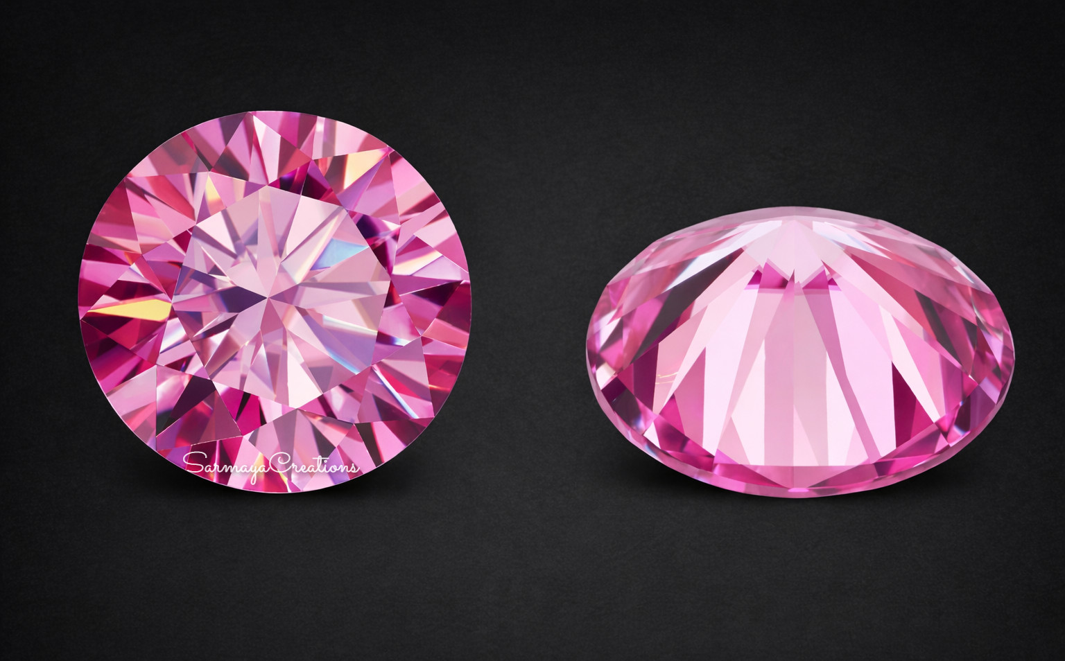 Round Cut Pink Lab Grown Diamond | Fancy Color | Loose Stone All Sizes