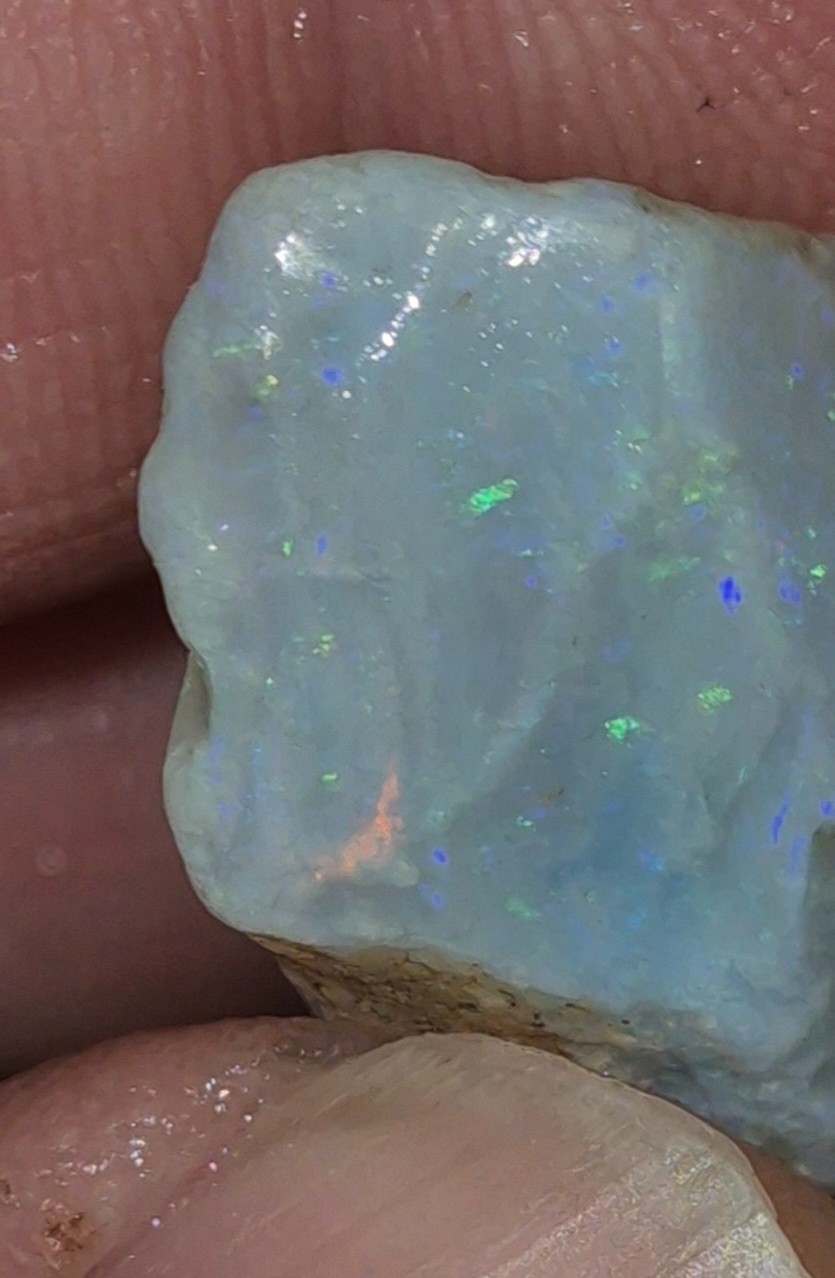 Australian Opal Rough Mintabie 50 Carat Chunk Colorbars Blue Red Orange Green