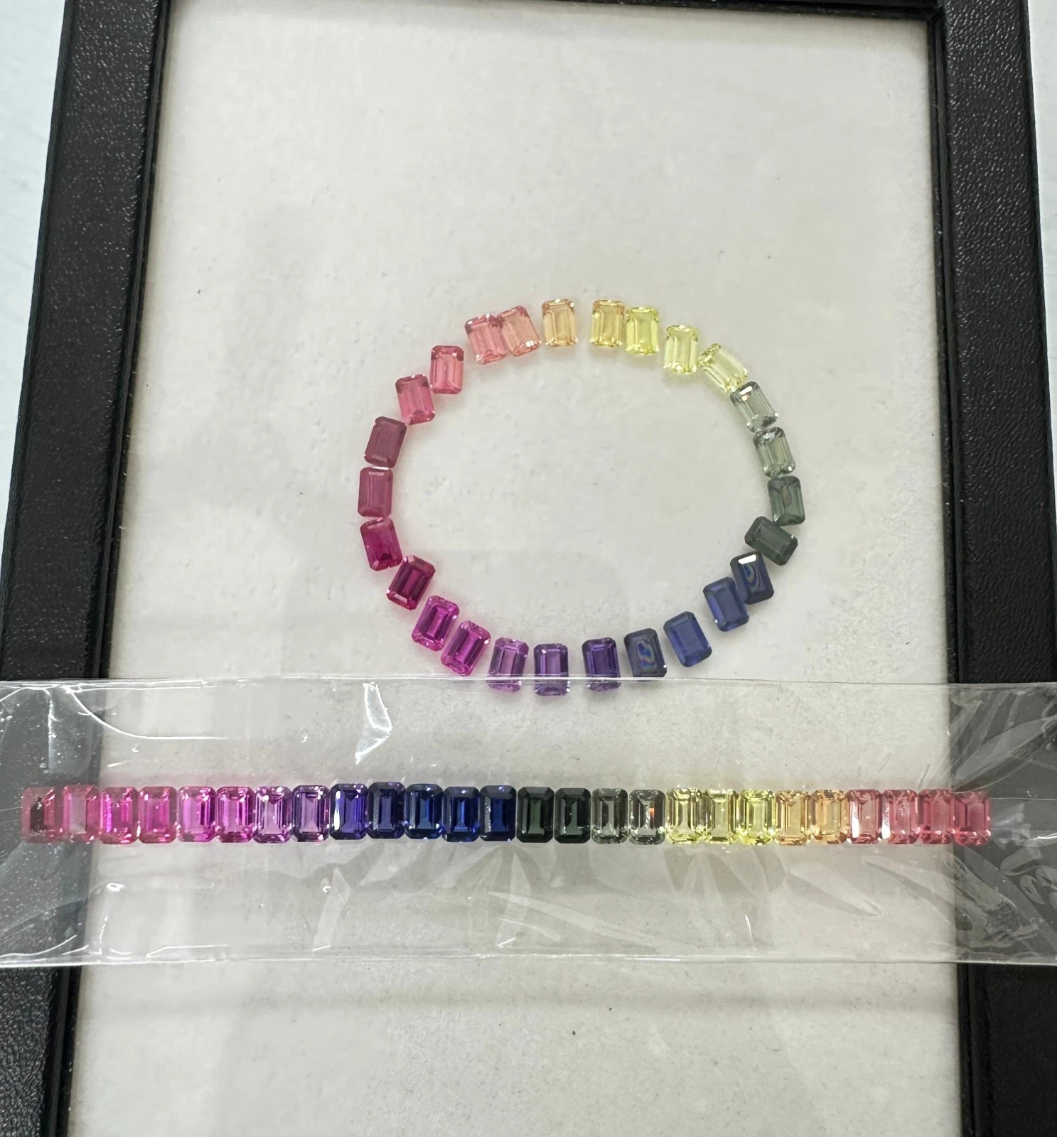 4×6 mm Natural Rainbow Sapphire Emerald Cut 25 pcs Stunning Loose Gemstone