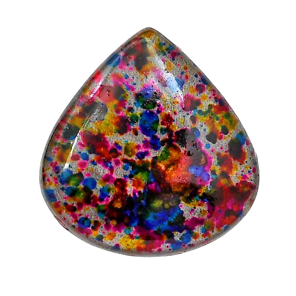 Lab Created Multi Color Labradorite 27×28.1×5.7 mm Heart Gemstone LS125-06496