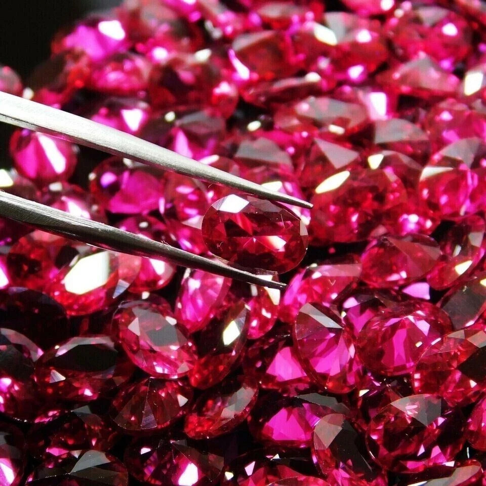 7×5 MM Natural Blood Red Ruby Oval Cut IGCL Certified 15 Pcs loose Gemstone Lot