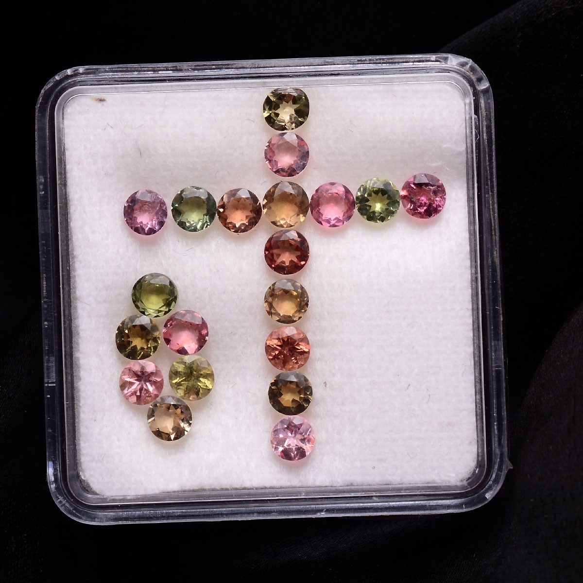 20 Pcs Natural Multi Tourmaline Top Grade 3.60mm Round Cut Sparkling Gemstones