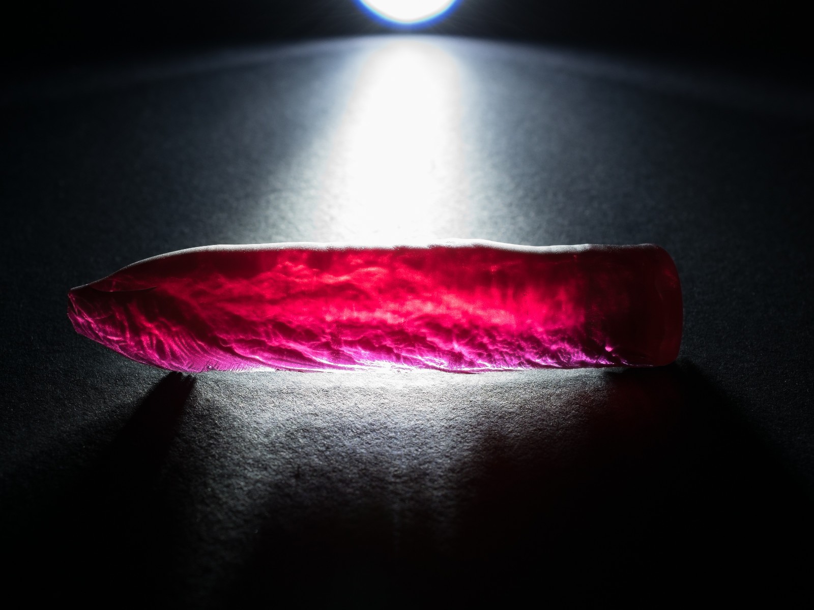 Lab Created Ruby Corundum Half Boule Rough 71g 355ct Faceting Red Lapidary