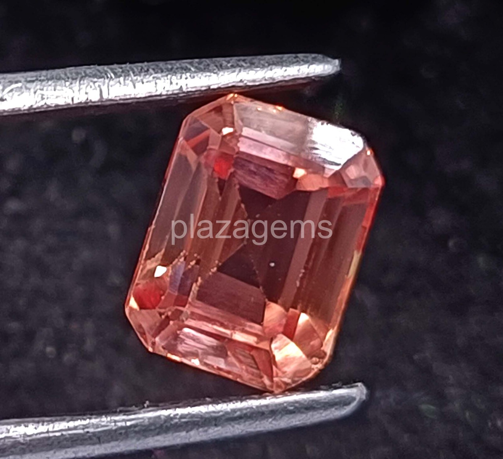 3.45 CT Emerald Cut Natural Peach Color Sapphire Certified Loose Gemstone 5JRA
