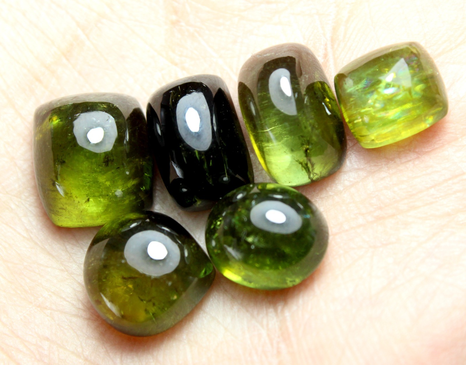 Certification Natural Tourmaline Stone Lot Color 43.1 Ct Loose Gemstone Cabochon