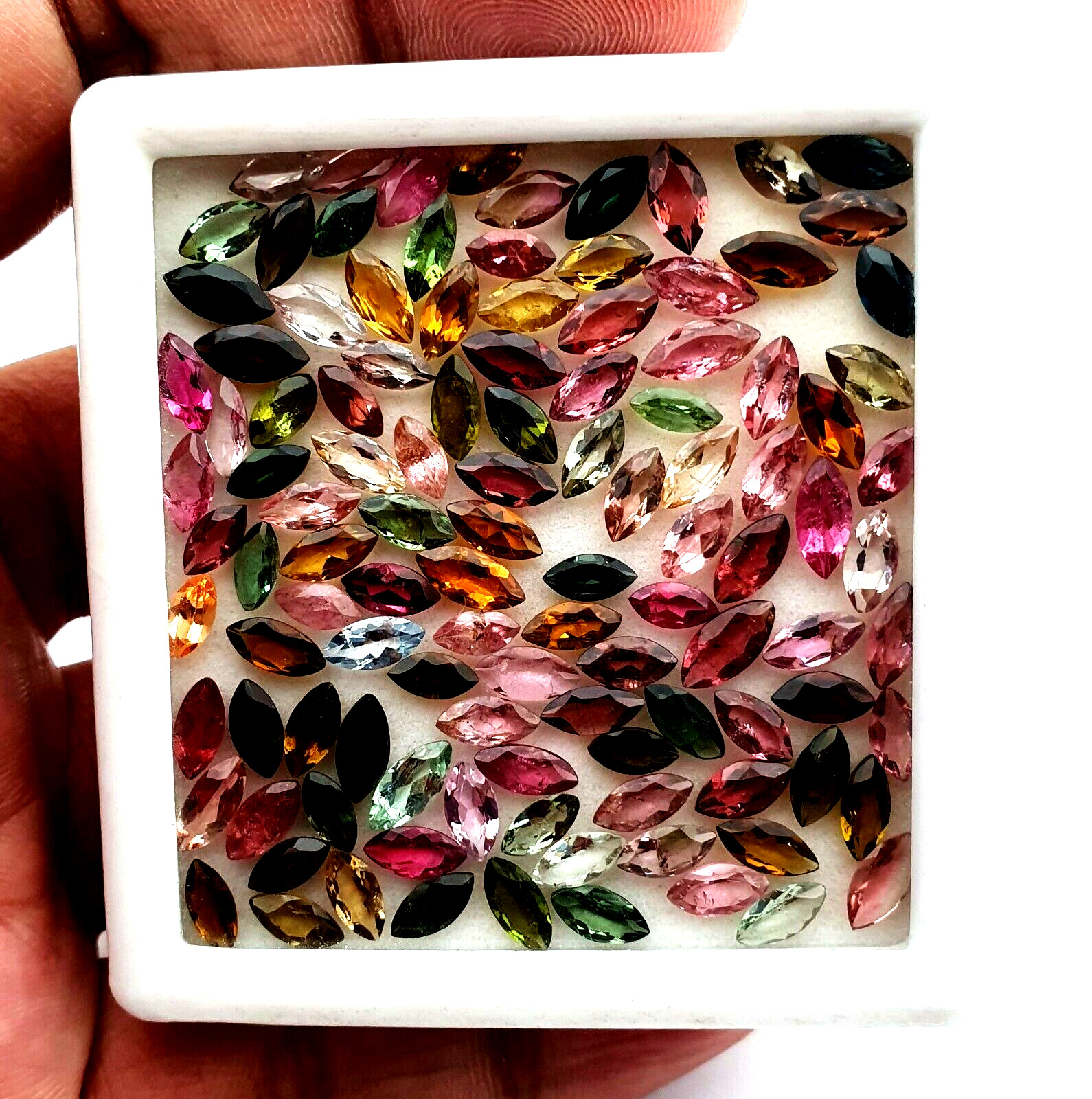 Natural Multi Tourmaline Marquise Cut Loose Gemstone Lot 16 Pcs 3×6-4×8 MM 5 CT