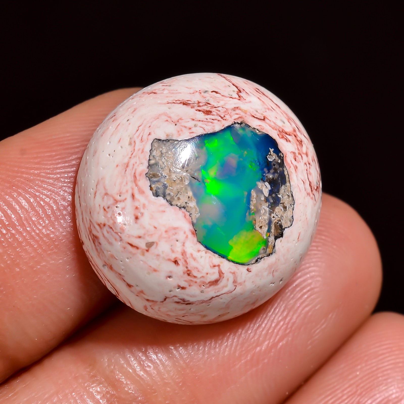 (16X18X06 MM SIZE) 12.30 Carat. NATURAL Mexican FIRE OPAL OVAL CABOCHON GEMSTONE