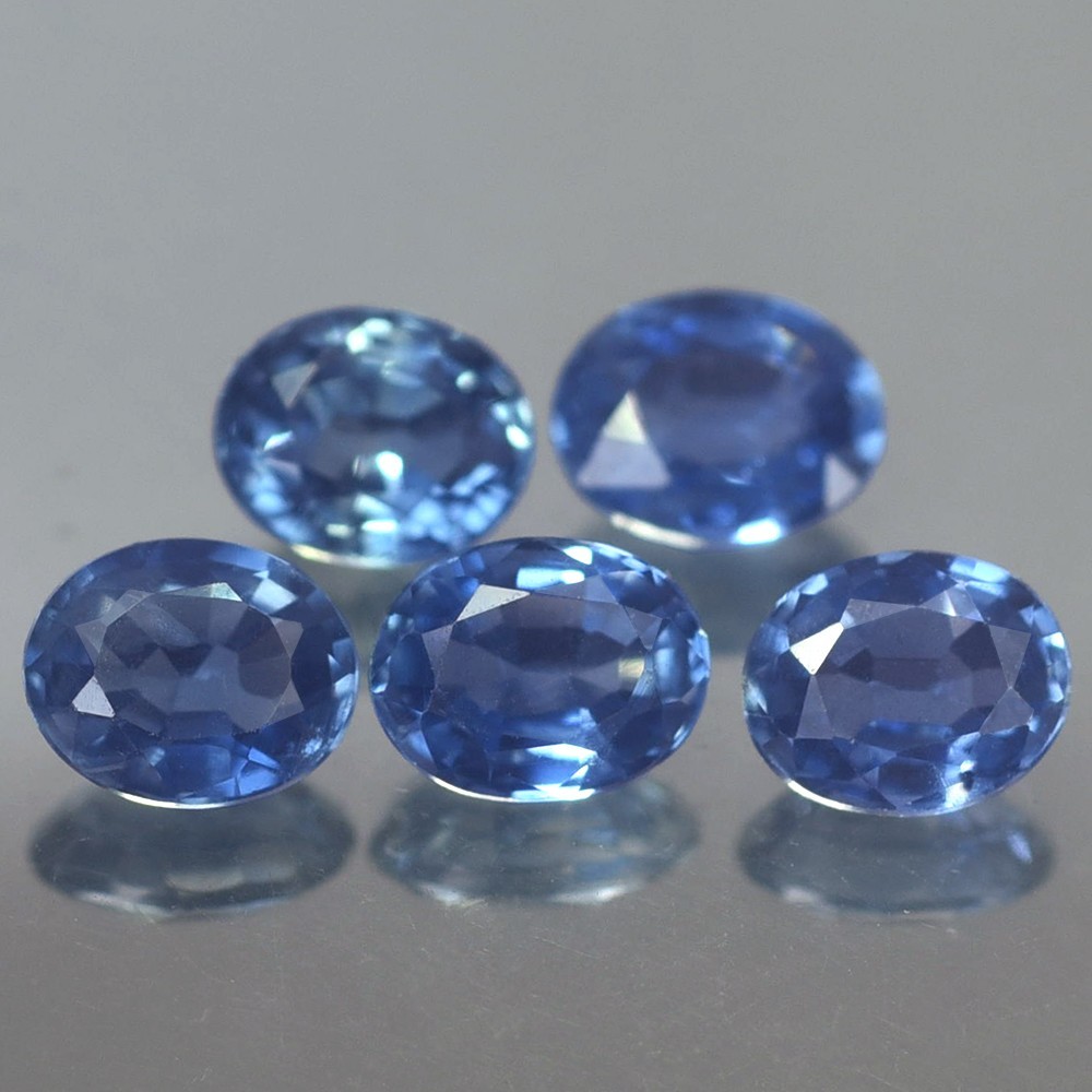 2.01CT AWESOME VVS 5PCS OVAL HEATED ONLY THAILAND BLUE SAPPHIRE NATURAL