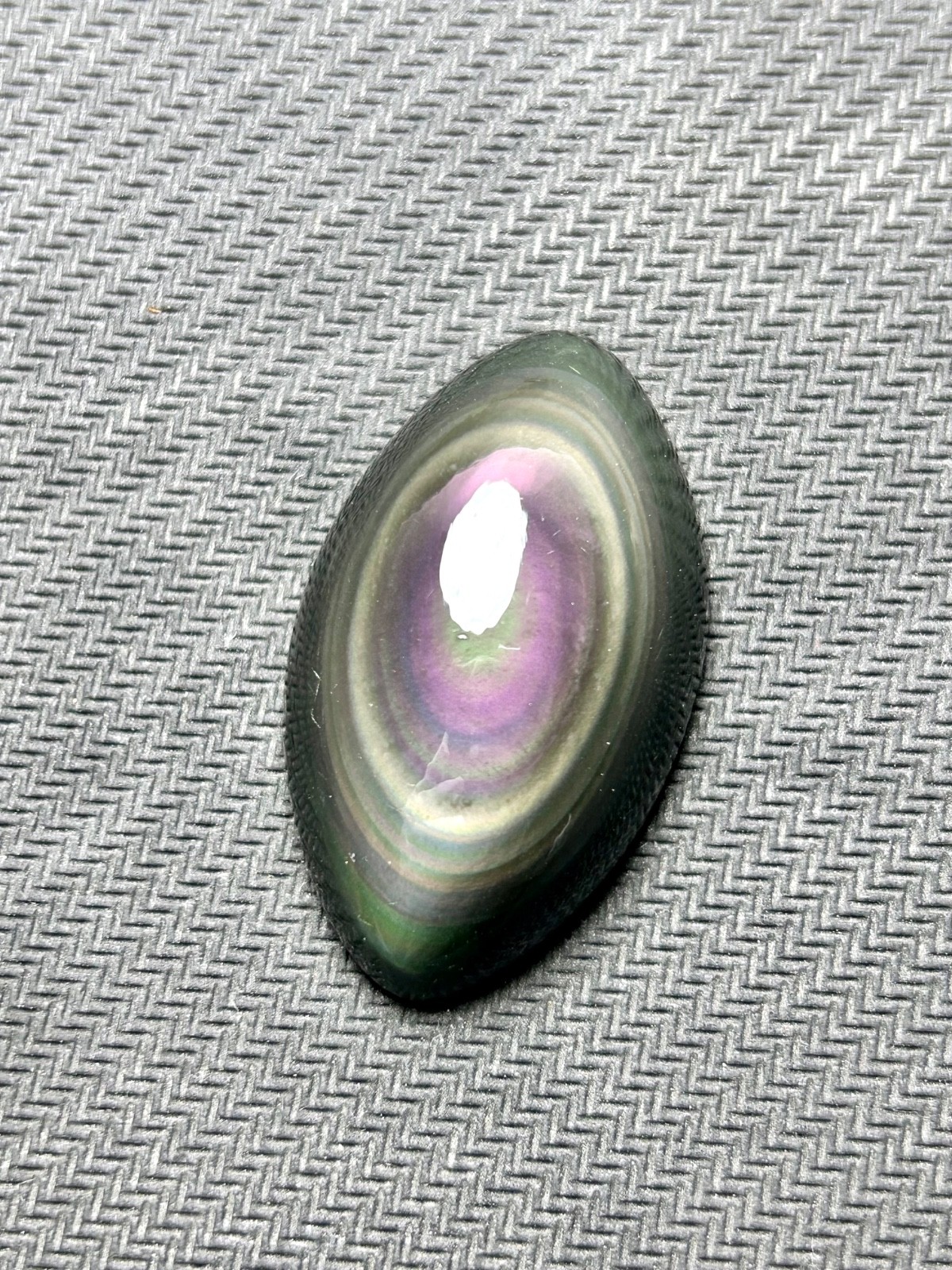 Natural Rainbow Obsidian Gemstone for jewelry making .79Ct,41x23MM