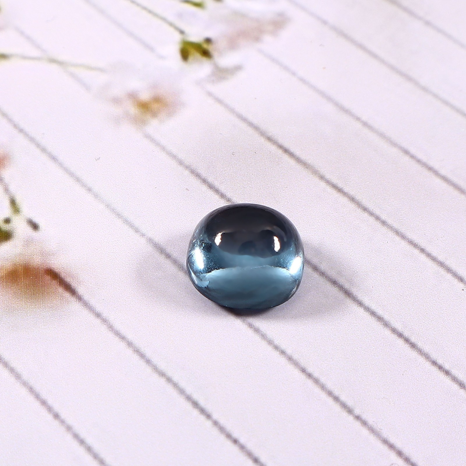 Natural Brazilian Aquamarine Cushion Cabochon Loose Gemstone 10×10 MM – 6.35 CT