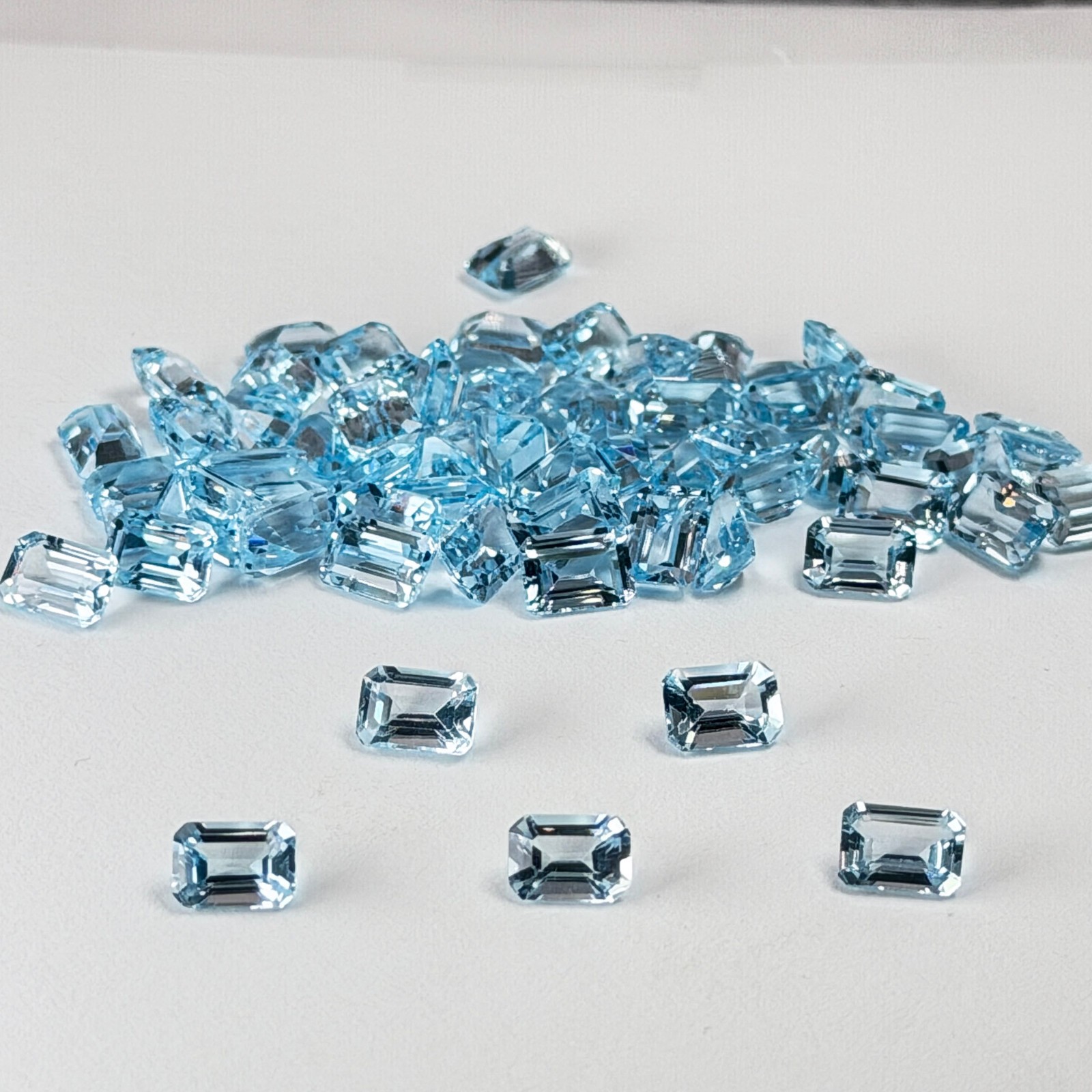 Natural Blue Topaz 7×5 Octagon Faceted Gemstones Calibrated Lot Wholesale USA