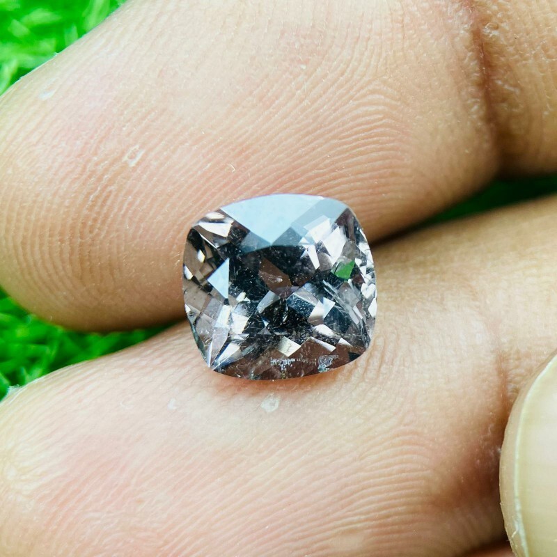 3.39 Cts | natural loose|Tourmaline | grey | Cushion Shape | portuguese cut