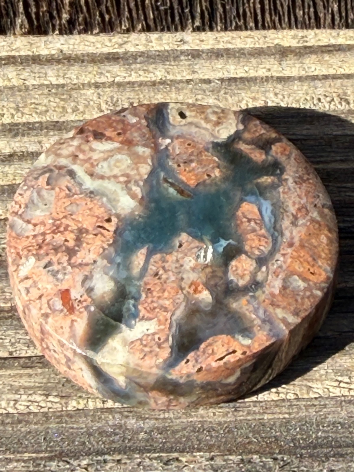 Needles Blue Agate Cabochon Gem Silica California