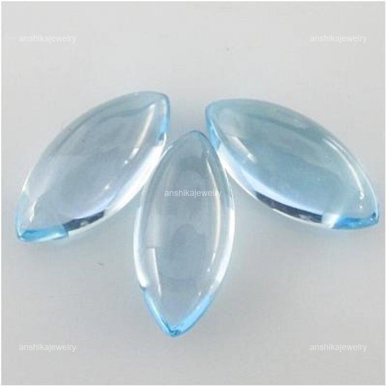 Natural Marquise Sky Blue Topaz Gemstone Loose Healing Cabochon 5X10MM
