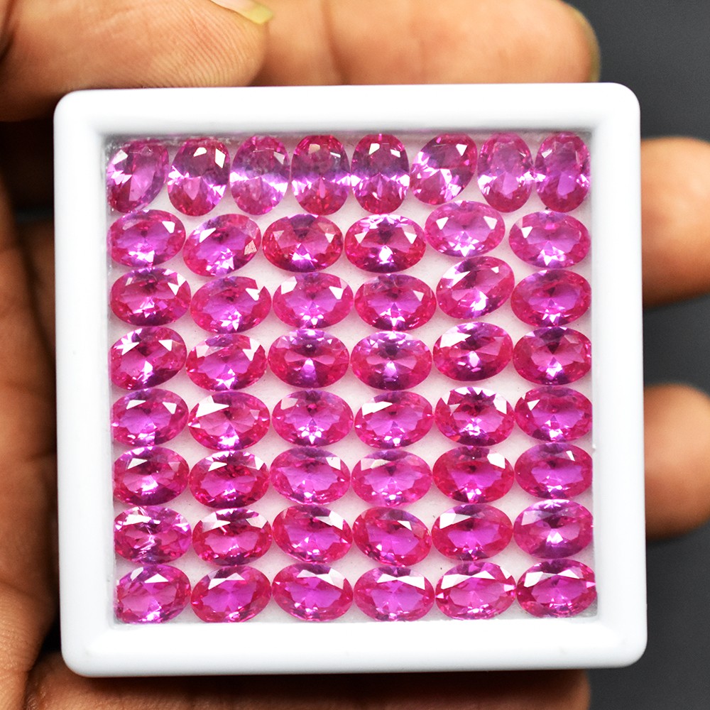 A+ Quality Certified Natural Pink Sapphire Oval Cut Lot 7×5 mm 6 Pcs Gemstone