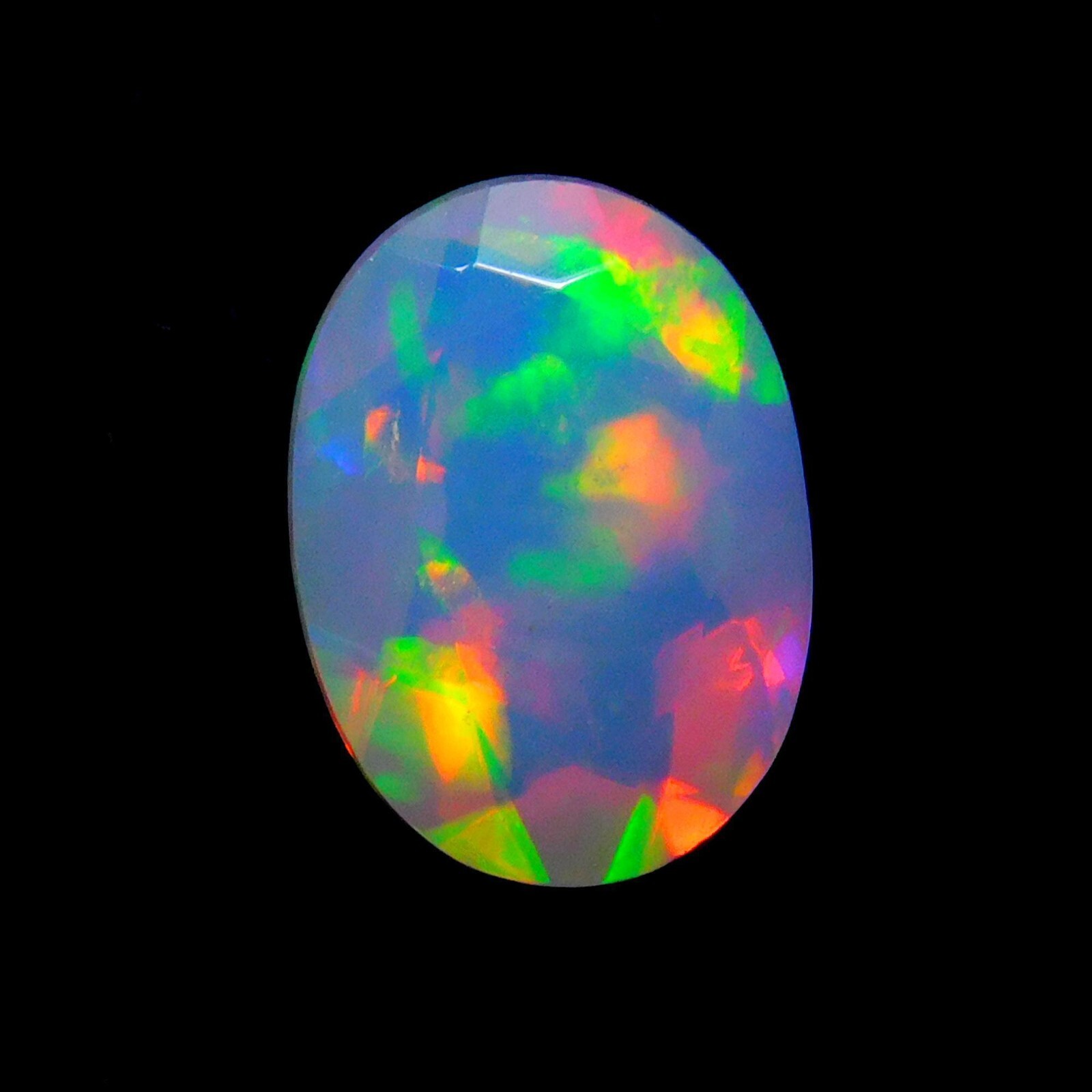 Faceted Top AAA Quality Ethiopian Opal Loose Gemstone 10x7mm 1.55ct