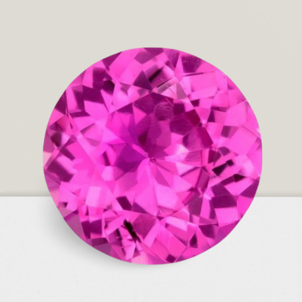 Pink Sapphire Round Cut Gemstone 10.1 Cts – 15 mm Flawless Loose Gem #