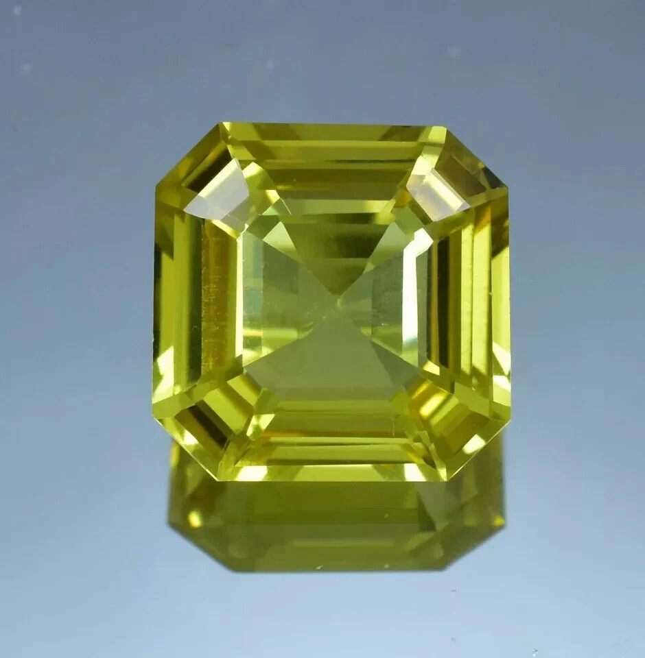 Natural Asscher Cut 14 Ct Yellow Sapphire Certified Loose Faceted Gemstone