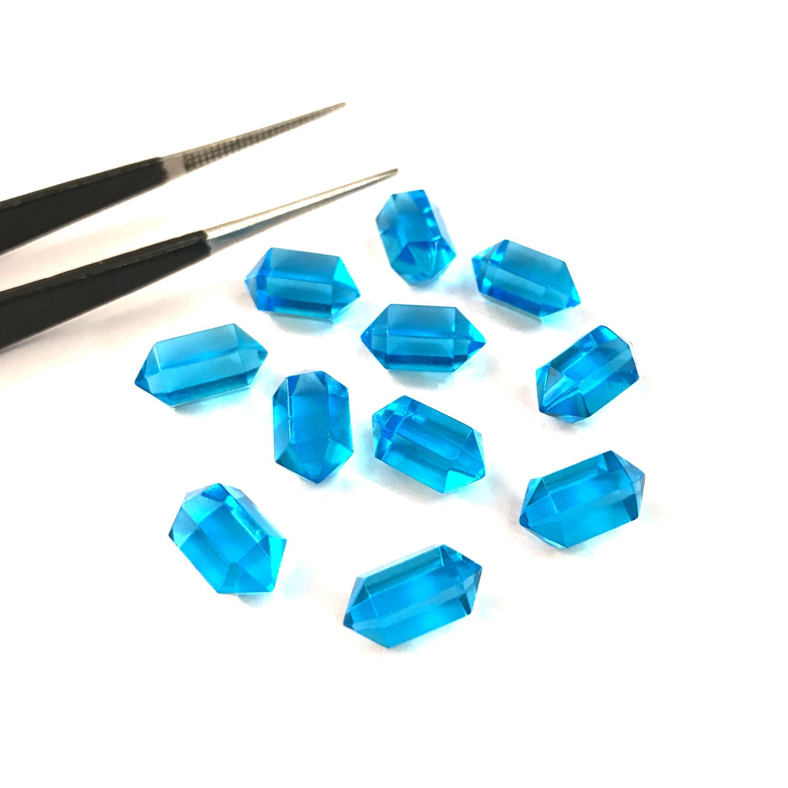 Blue Topaz 6x12mm Bullet Pointer Loose Gemstone DIY Craft High Luster Hydro Bead