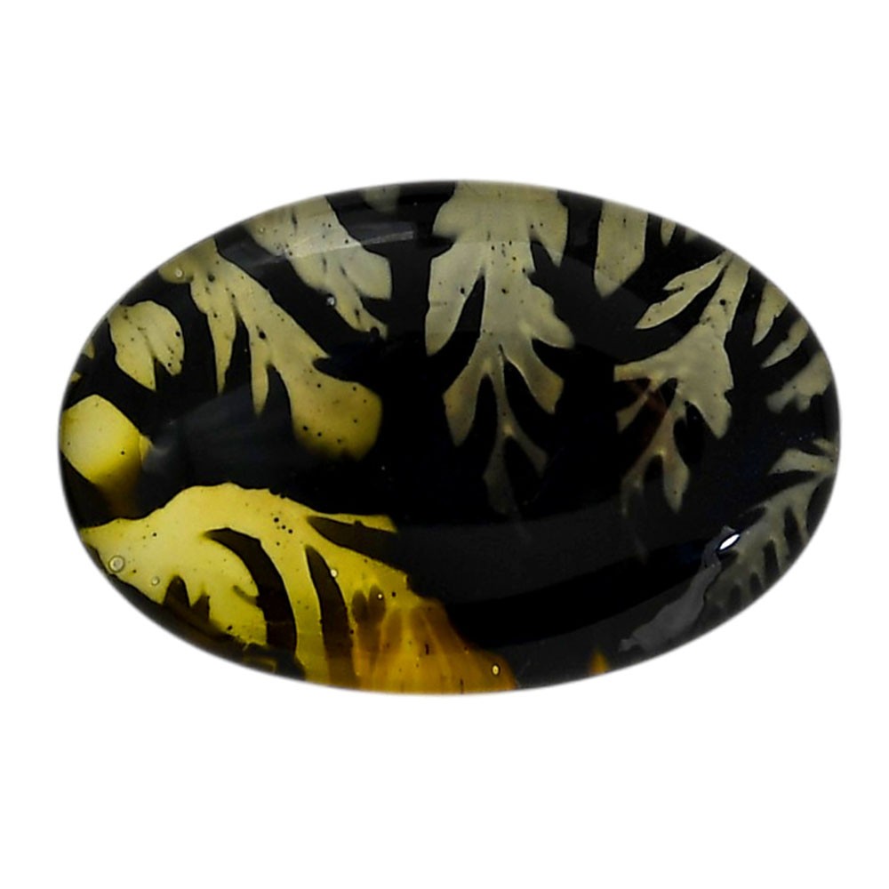 Lab Created Dendritic Agate Doublet 21.4×32.4×7.5 mm Oval Gemstone LS127-06544