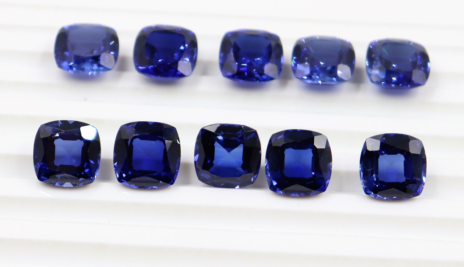 Cushion Blue Sapphire Lab Created Synthetic Gemstone Jewelry Stone 3mm to 10mm