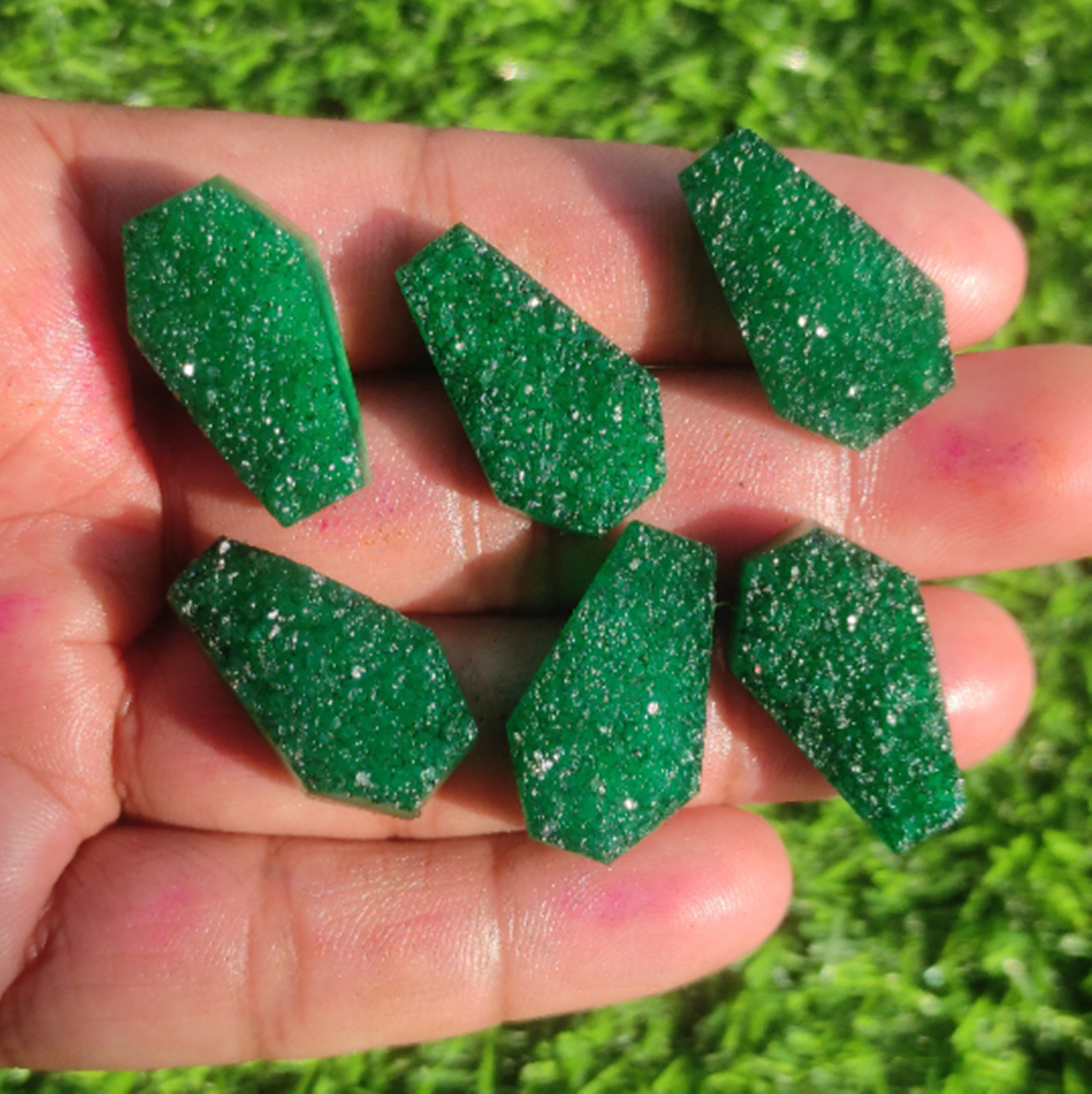 Natural Coffin Agate Druzy Wire Wrap Drusy Gemstone Jewelry Making 25X15 MM