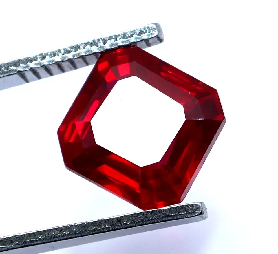 9.75 Ct Natural Red Mozambique Ruby Asscher Cut Certified Loose Gemstone