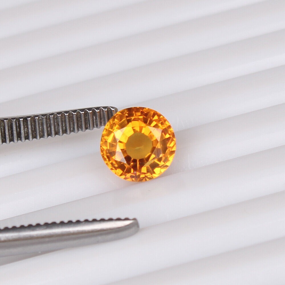 5.80 Ct. Loose Gemstone Orange Sapphire Padparadscha Round Shape Amazing