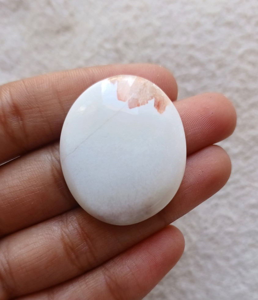 Natural Pink Scolecite Oval Cabochon 32×27.5x7mm Approx 42.90Cts AMJ720