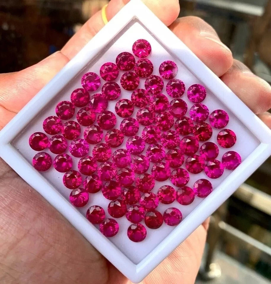 6 MM 10 Pcs Natural Red Ruby Round Cut Flawless Certified Loose Gemstone
