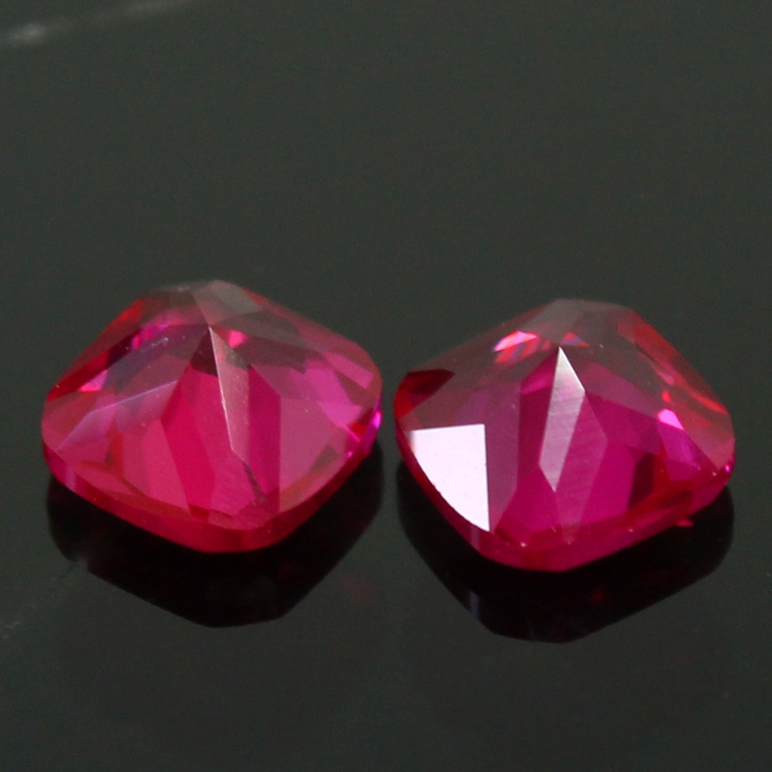 Natural Certified Mogok Pigeon Blood Red Ruby 11.00 MM Cushion Pair Loose Gems