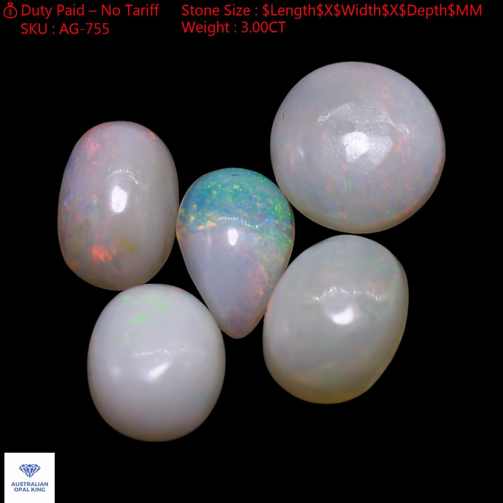 5 Pcs 3.00 Cts Natural Fire Opal Handmade Cabochon Lot 4X6X2 TO 7X7X2 MM