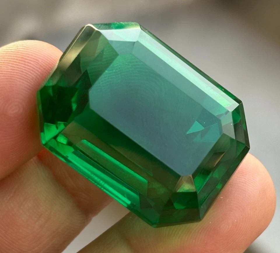 99 Ct Natural Green Emerald Emerald Cut Certified Colombian Loose Gemstone 6AHY