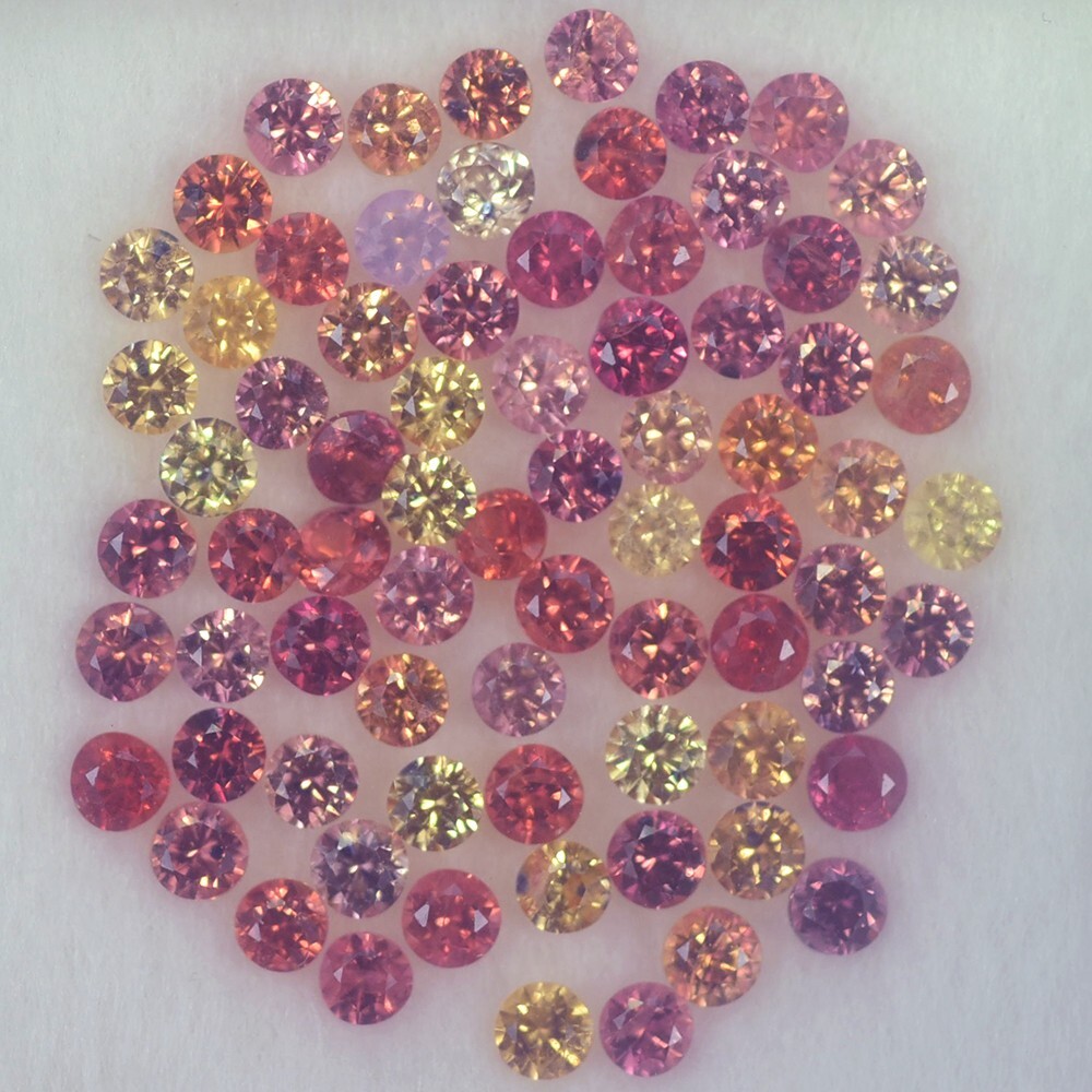 1.89CT STUNNING AA 75PCS UNHEATED 1.6MM DIAMOND CUT FANCY SAPPHIRE NATURAL
