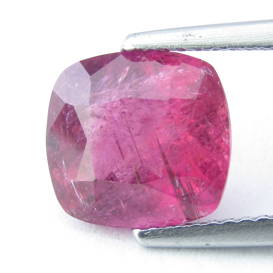 3.39Cts Beautiful Collection Natural Rubilite Tourmaline Cushion Cut Loose Gem