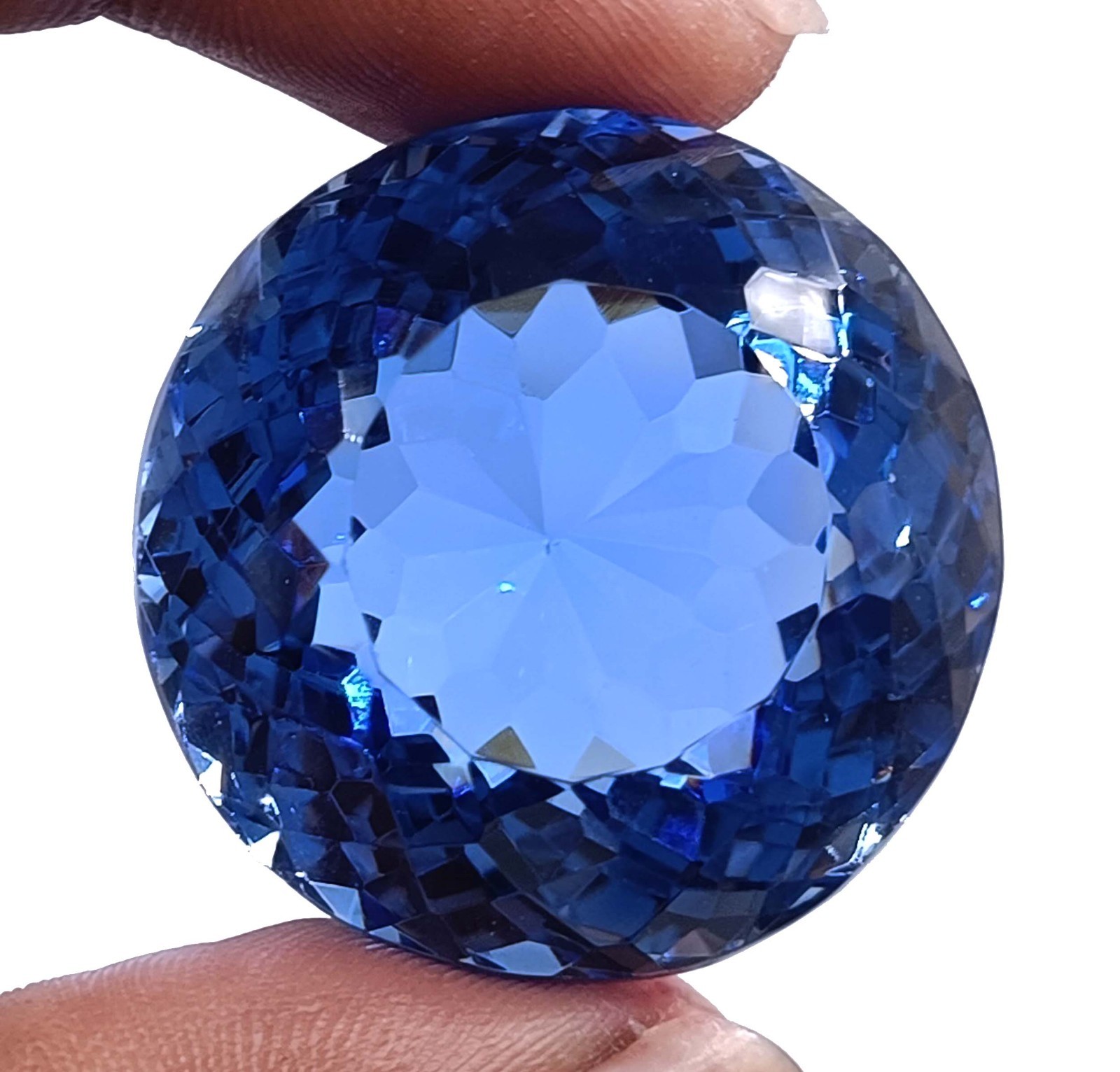 124.80 Carat Natural Blue Sapphire Round Shape EGL Certified Loose Gemstone 5NSA